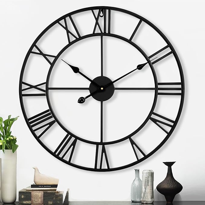 metal clock black color